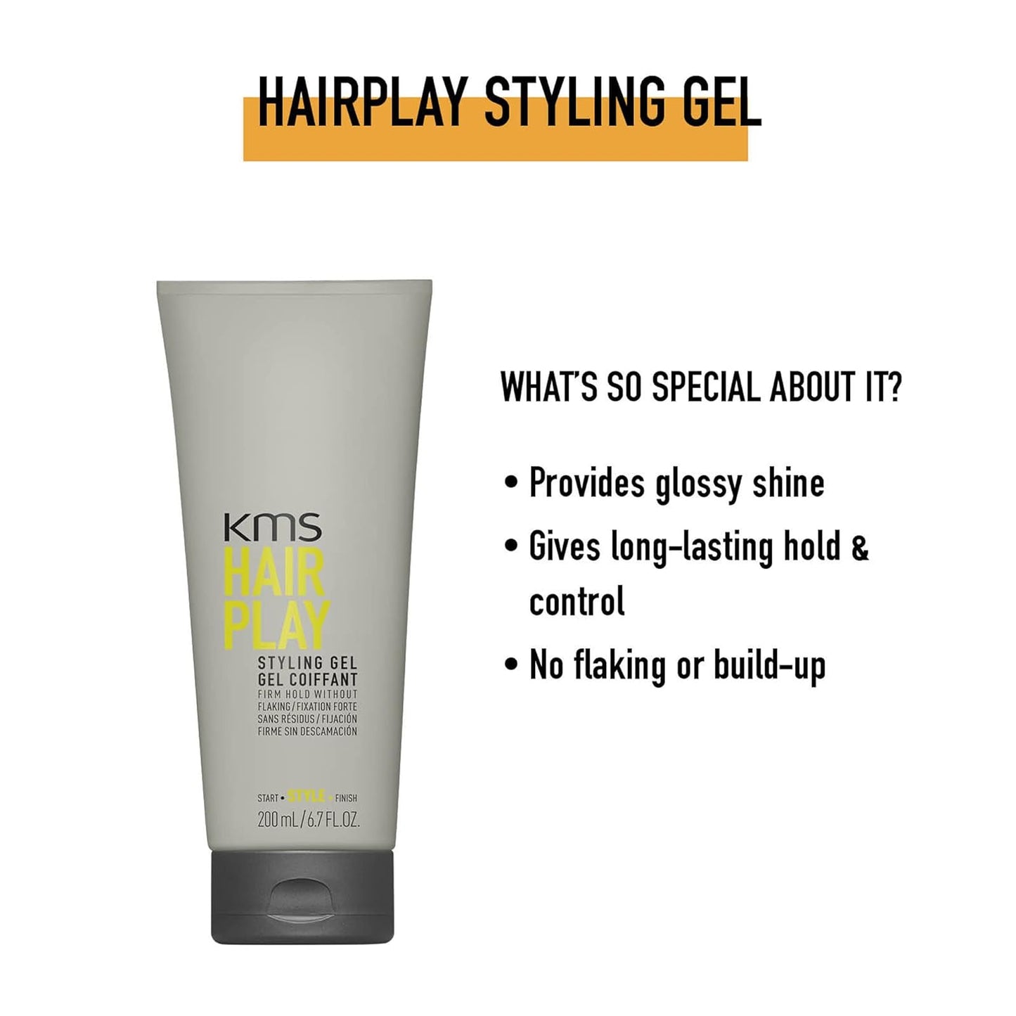 KMS Hair Play Gel coiffant (Tenue Ferme sans Écaillage) – 200 ml/189,9 gram