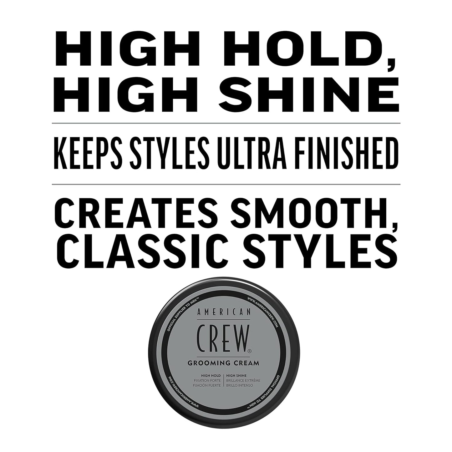 American Crew Crème de cheveux pour homme, cire capillaire avec haute tenue et haute brillance, 85 g